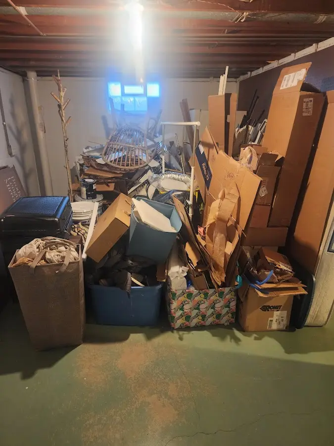 Roll-off dumpster container at job site for Construction Dumpster Rental in Lewistown